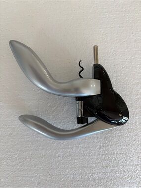 Rabbit Silver and Black Lever Corkscrew Bottle Opener